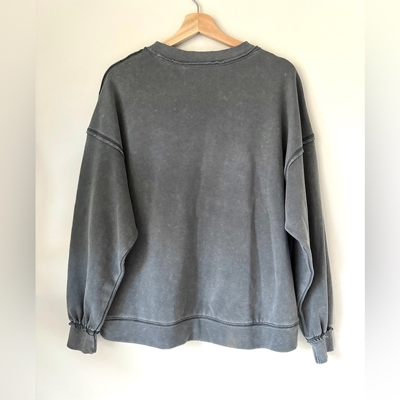 Free People Movement Metti Crewneck Oversized Sweatshirt Athleisure Blue XS - Picture 7 of 14